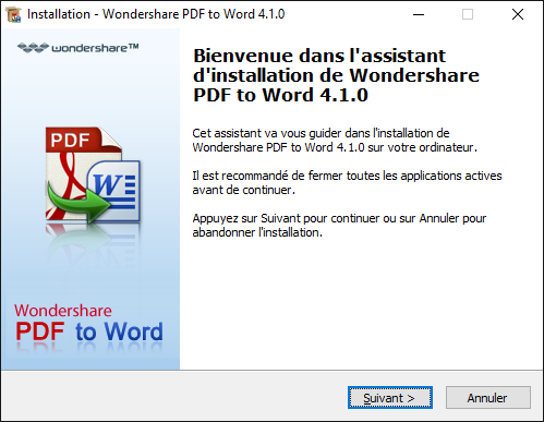 installez le convertisseur de PDF en Word pour Windows	