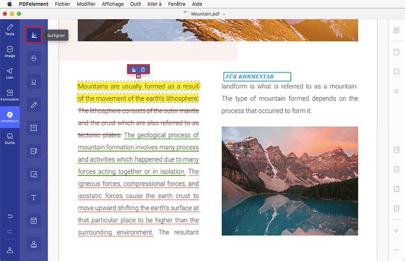 surligner texte pdf sur mac