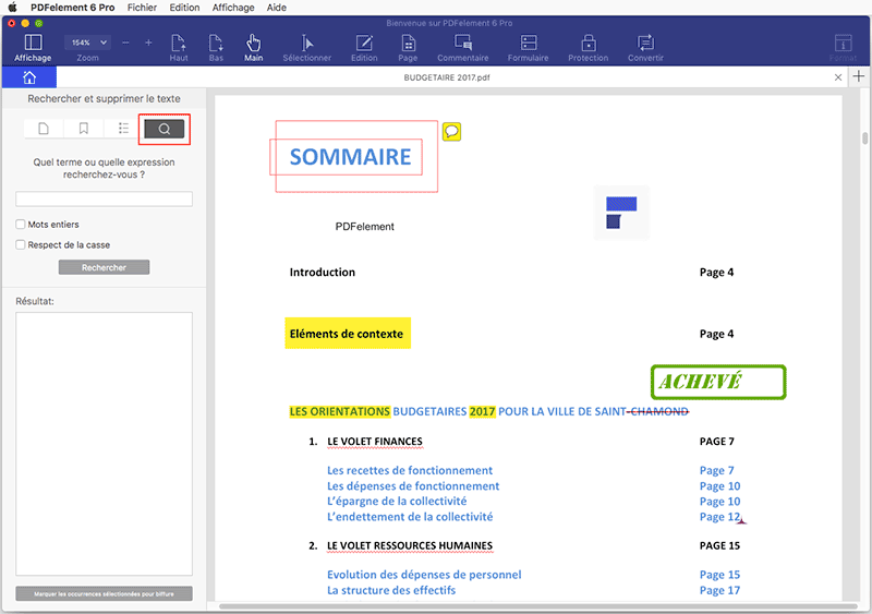 search panel