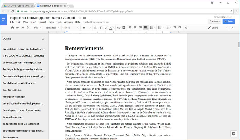 modifier un fichier PDF avec Google Docs