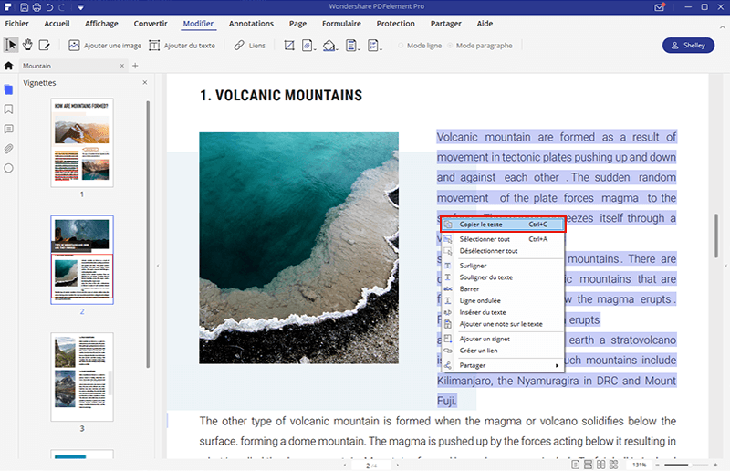 copier le texte depuis un pdf