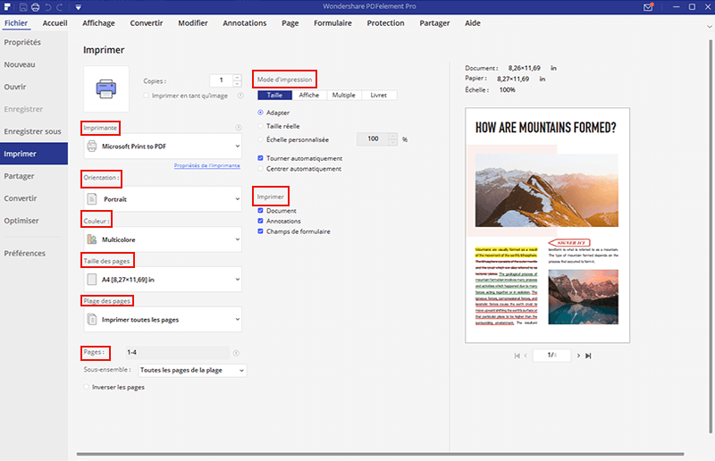 imprimer pdf depuis navigateur