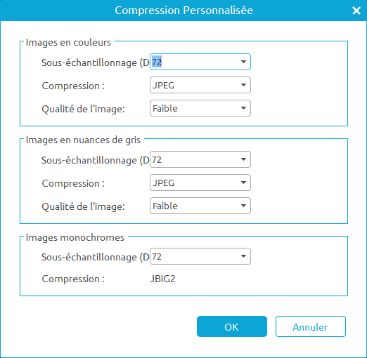 compression personnalisée