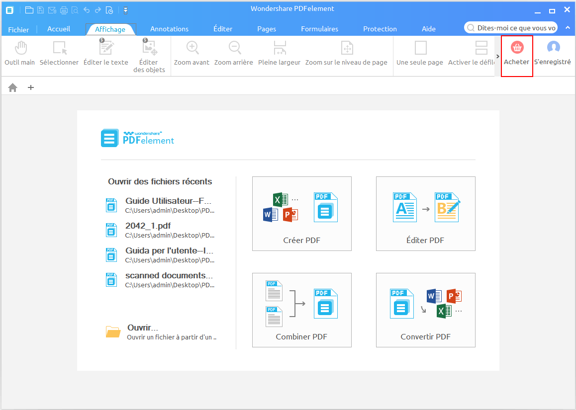 acheter pdfelement pour Windows