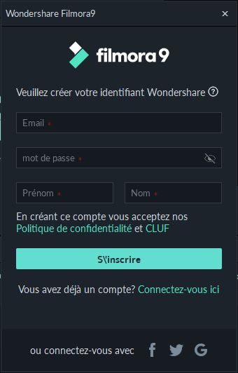 S'inscrire à Wondershare ID