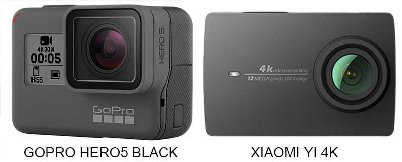 Hero5 Black vs Yi 4K action camera