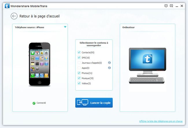 Sauvegarde Iphone