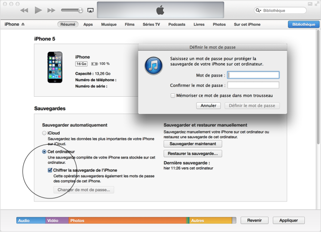 comment recuperer mot de passe itunes